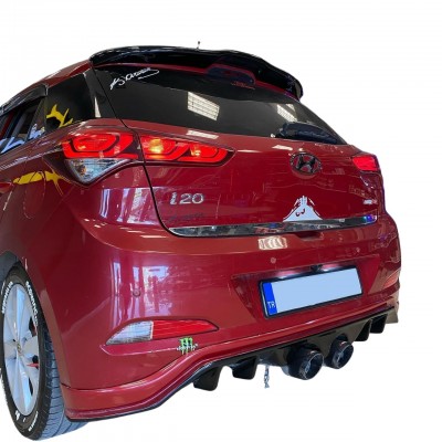 Hyundai İ20 (2014-2018) R400 Arka Tampon Eki - Difüzör (Plastik)